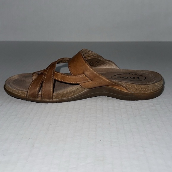 Taos Tan Leather Perfect Flip Flip Sandals - Picture 6 of 12